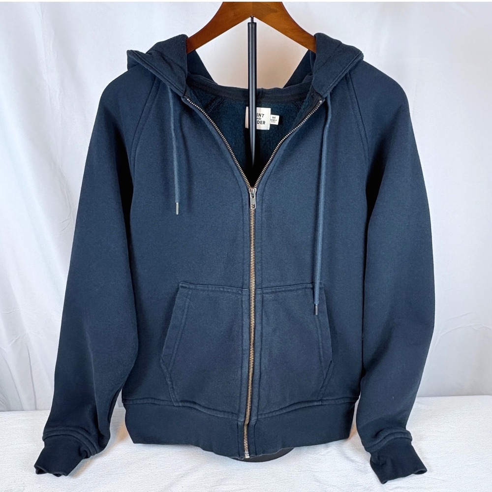 Flint and Tinder The 10-Year Hoodie Mens Medium Navy Blue Full Zip Made in USA
